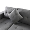 Sectional Sofa Set For Living Room With L Shape Chaise Lounge ,Cup Holder And Left Or Right Hand Chaise Modern 4 Seat Grey Fabric