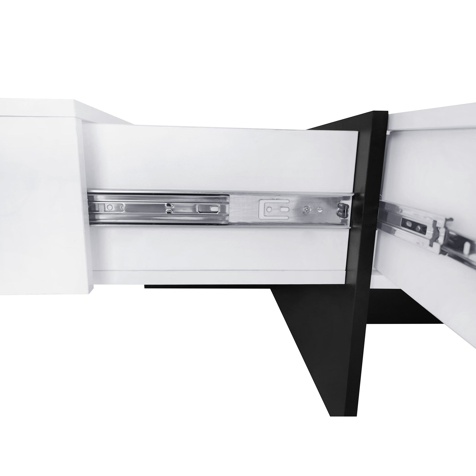 Unique Design Coffee Table With 4 Hidden Storage Compartments, Square Cocktail Table With Extendable Sliding Tabletop, Uv High Gloss Design Center Table For Living Room, 31.5"X 31.5" White Soft Close Drawers Primary Living Space Freestanding Square