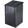 Outdoor Storage Shed, 3 X 3 Ft Metal Steel Garden Shed With Single Lockable Door, Small Shed Outdoor Steel Utility Tool Shed For Backyard Patio Garden Lawn Dark Gray Steel