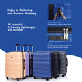 3 Piece Luggage Sets Pc Lightweight & Durable Expandable Suitcase With Two Hooks, Spinner Wheels, Tsa Lock, 21 25 29 Dark Blue Dark Blue Pc