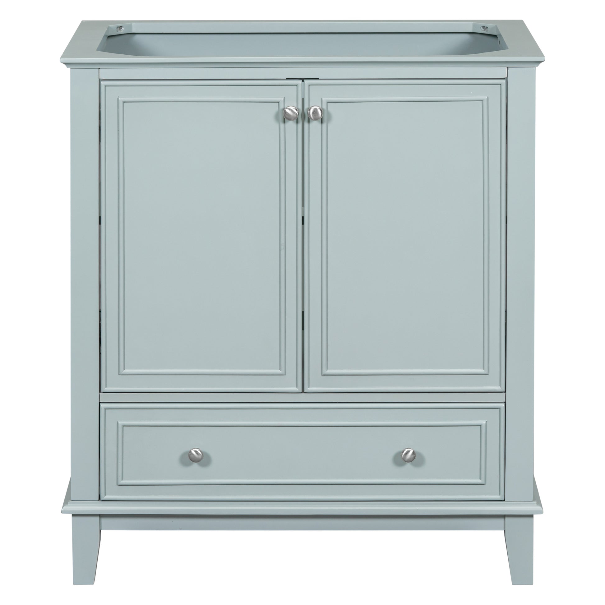 30" Bathroom Vanity Without Sink, Base Only, Multi Functional Bathroom Cabinet With Doors And Drawer, Solid Frame And Mdf Board, Green Green Solid Wood Mdf