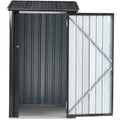 Outdoor Storage Shed, 3 X 3 Ft Metal Steel Garden Shed With Single Lockable Door, Small Shed Outdoor Steel Utility Tool Shed For Backyard Patio Garden Lawn Dark Gray Steel