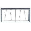 Firewood Rack, Log Holder With Roof, Log Storage, Firewood Stand For Outdoor Backyard Garden Patio Porch, Gray Galvanized Steel 129.9