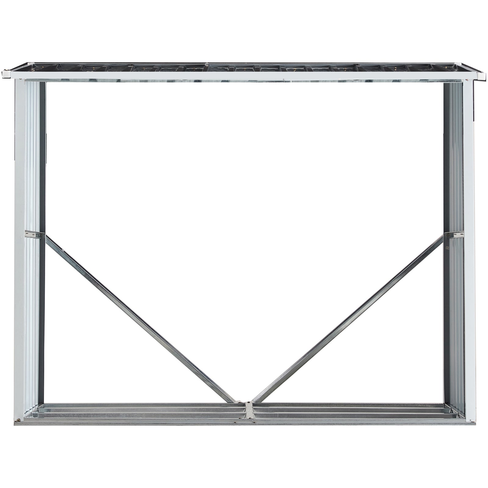 Log Storage Shed, Log Holder With Roof, Log Storage Shed, Firewood Rack For Backyard Garden Patio Porch, Anthracite Galvanized Steel 70.9" Dark Gray Steel