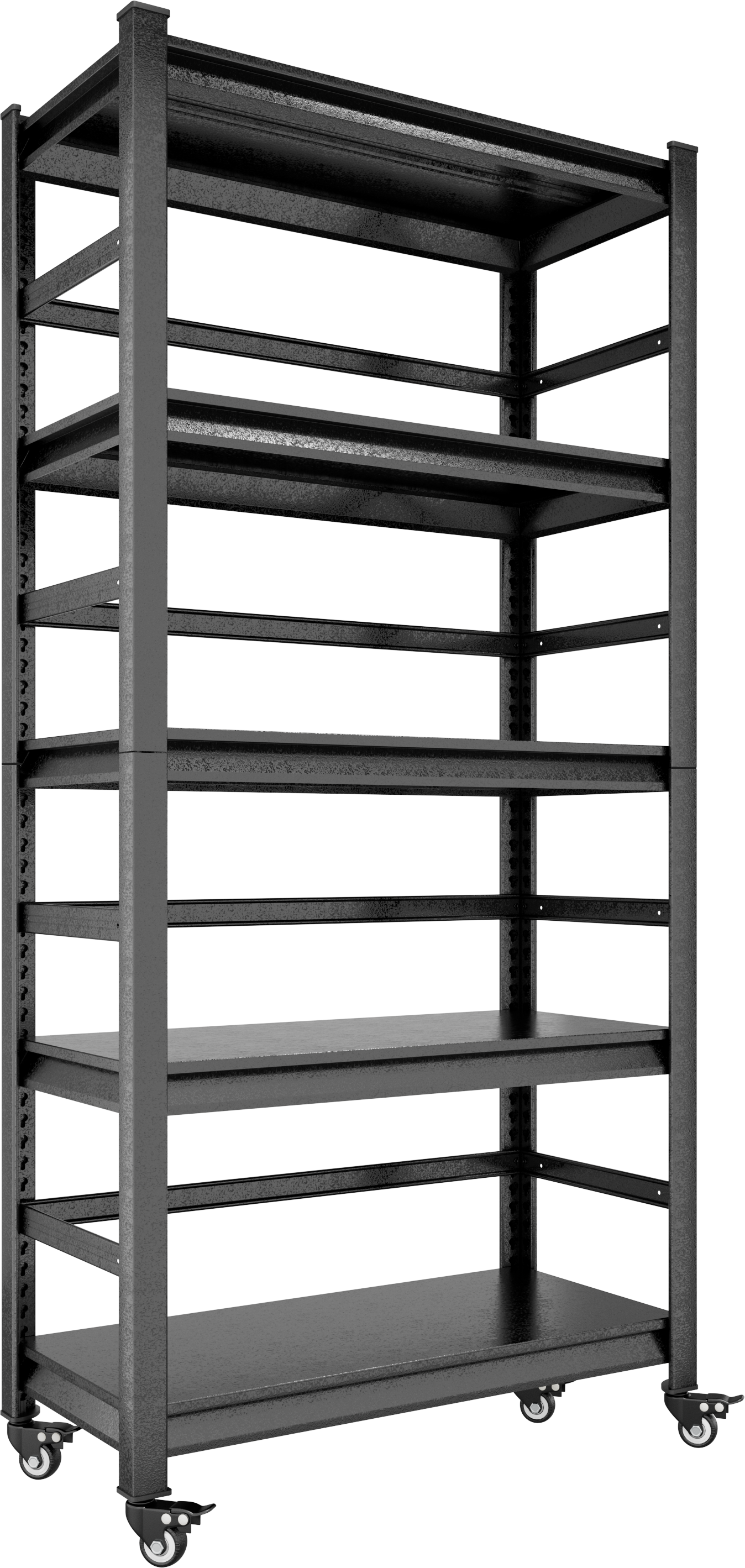 72"H Heavy Duty Storage Shelves Adjustable 5 Tier Metal Shelving Unit With Wheels For 1750Lbs Load Kitchen, Garage, Pantry, And More 5 Black Standard Vertical Kitchen Open Back Metal Antique Adjustable Shelves Metal Metal