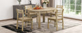 Farmhouse 5 Piece Extendable Round Dining Table Set With Storage Drawers And 4 Dining Chairs,16