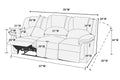 Motion Sofa 1Pc Couch Living Room Furniture Brown Bonded Leather Brown Faux Leather Metal Primary Living Space Cushion Back Contemporary Pillow Top Arms Bonded Leather