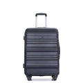 Expandable 3 Piece Luggage Sets Pc Lightweight & Durable Suitcase With Two Hooks, Spinner Wheels, Tsa Lock, 21 25 29 Black Black Pc