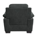 Plush Seating Chair 1Pc Dark Gray Textured Fabric Channel Tufting Solid Wood Frame Modern Living Room Furniture Dark Gray Primary Living Space Contemporary Solid Wood