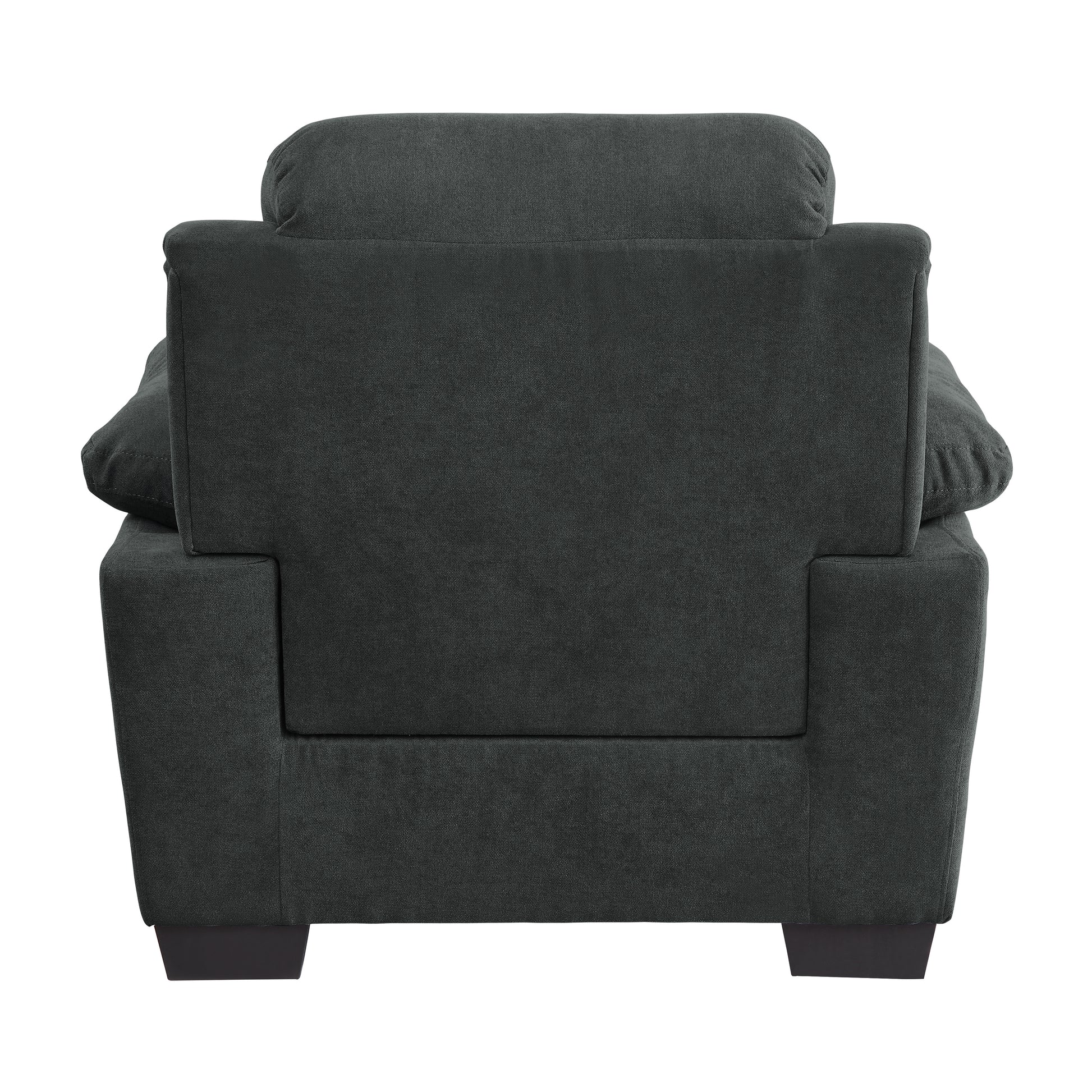 Plush Seating Chair 1Pc Dark Gray Textured Fabric Channel Tufting Solid Wood Frame Modern Living Room Furniture Dark Gray Primary Living Space Contemporary Solid Wood