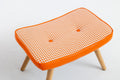 Wooden Step Ottoman,Wooden Step Stool For Adults,Square Cushion Foot Stool,Small Stool With Non Slip Pad,Wood Stool Suitable For Bedroom, Living Room And Kitchen Orange Orange Foam Cotton Linen
