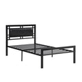 Twin Size Metal Bed Sturdy System Metal Bed Frame ,Modern Style And Comfort To Any Bedroom ,Black Black Metal