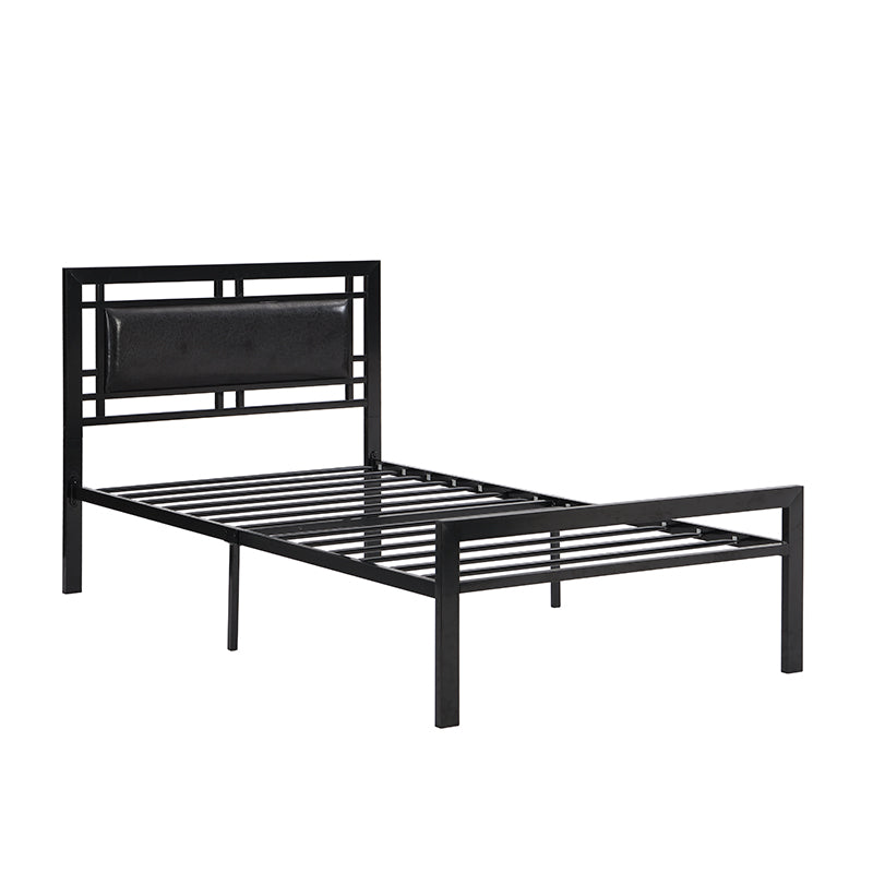 Twin Size Metal Bed Sturdy System Metal Bed Frame ,Modern Style And Comfort To Any Bedroom ,Black Black Metal