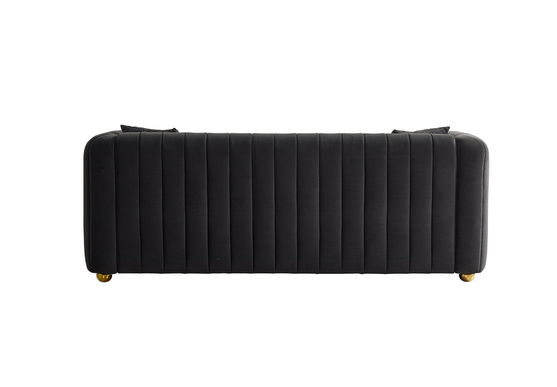 79.92" Modern Vertical Channel Tufted Velvet Sofa,Comfortable Sofa For Living Room Black Black Velvet 3 Seat