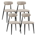 Dining Chairs Set Of 4, Upholstered Chairs With Metal Legs For Kitchen Dining Room Light Grey Light Grey Foam Metal