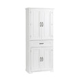 Bathroom Storage Cabinet With Doors And Drawer, Multiple Storage Space, Adjustable Shelf, White White Mdf