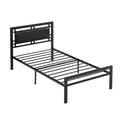 Twin Size Metal Bed Sturdy System Metal Bed Frame ,Modern Style And Comfort To Any Bedroom ,Black Black Metal