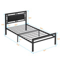 Twin Size Metal Bed Sturdy System Metal Bed Frame ,Modern Style And Comfort To Any Bedroom ,Black Black Metal