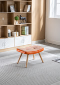 Wooden Step Ottoman,Wooden Step Stool For Adults,Square Cushion Foot Stool,Small Stool With Non Slip Pad,Wood Stool Suitable For Bedroom, Living Room And Kitchen Orange Orange Foam Cotton Linen