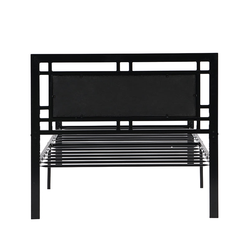 Twin Size Metal Bed Sturdy System Metal Bed Frame ,Modern Style And Comfort To Any Bedroom ,Black Black Metal