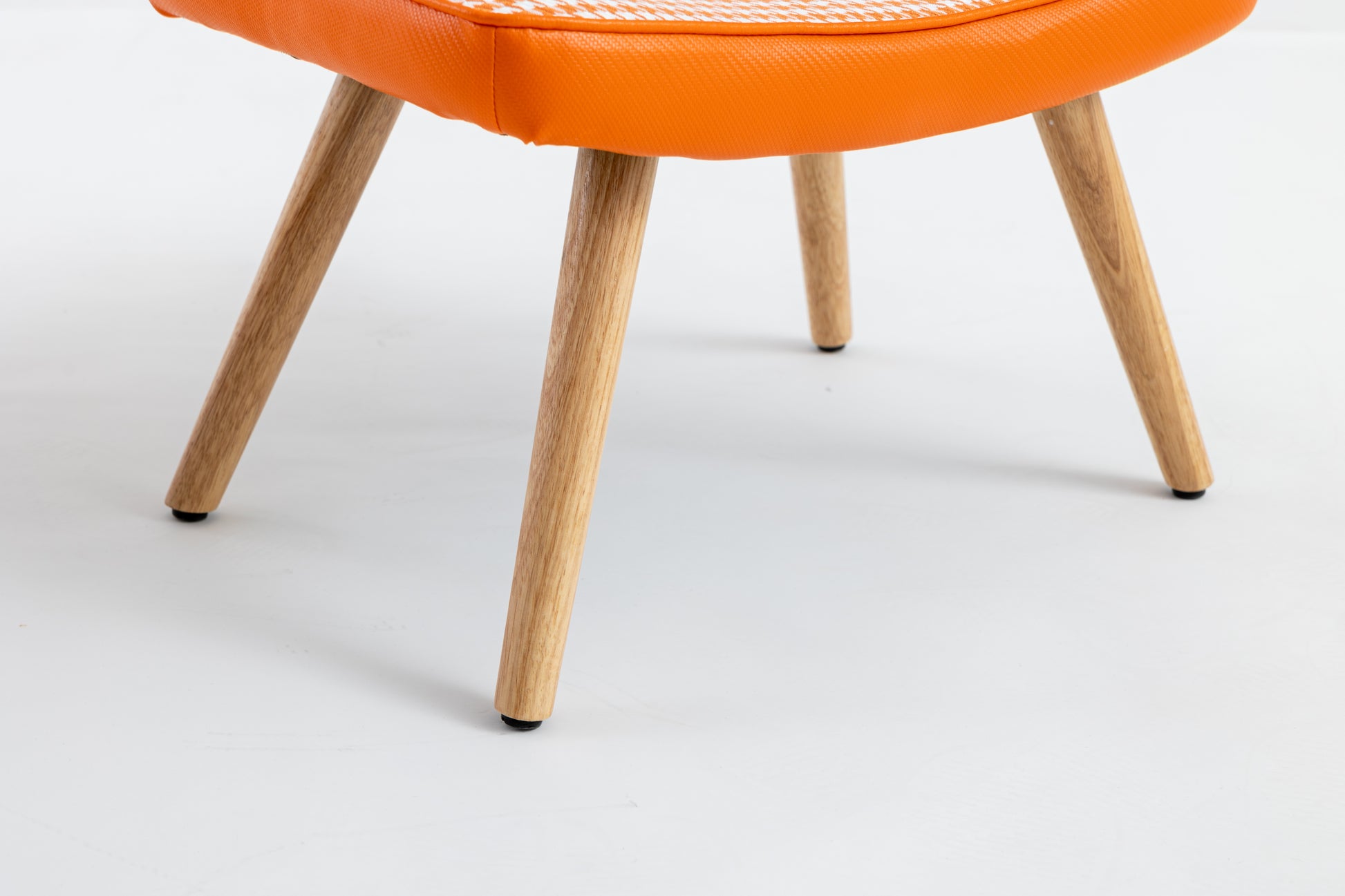 Wooden Step Ottoman,Wooden Step Stool For Adults,Square Cushion Foot Stool,Small Stool With Non Slip Pad,Wood Stool Suitable For Bedroom, Living Room And Kitchen Orange Orange Foam Cotton Linen