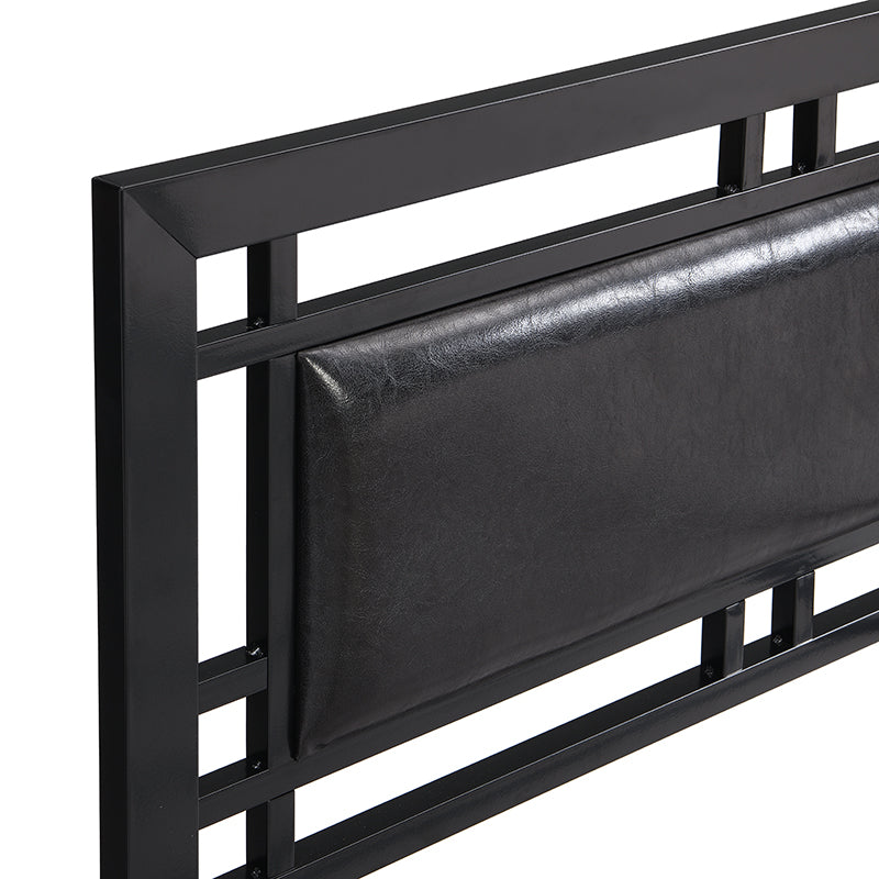 Twin Size Metal Bed Sturdy System Metal Bed Frame ,Modern Style And Comfort To Any Bedroom ,Black Black Metal