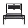 Twin Size Metal Bed Sturdy System Metal Bed Frame ,Modern Style And Comfort To Any Bedroom ,Black Black Metal