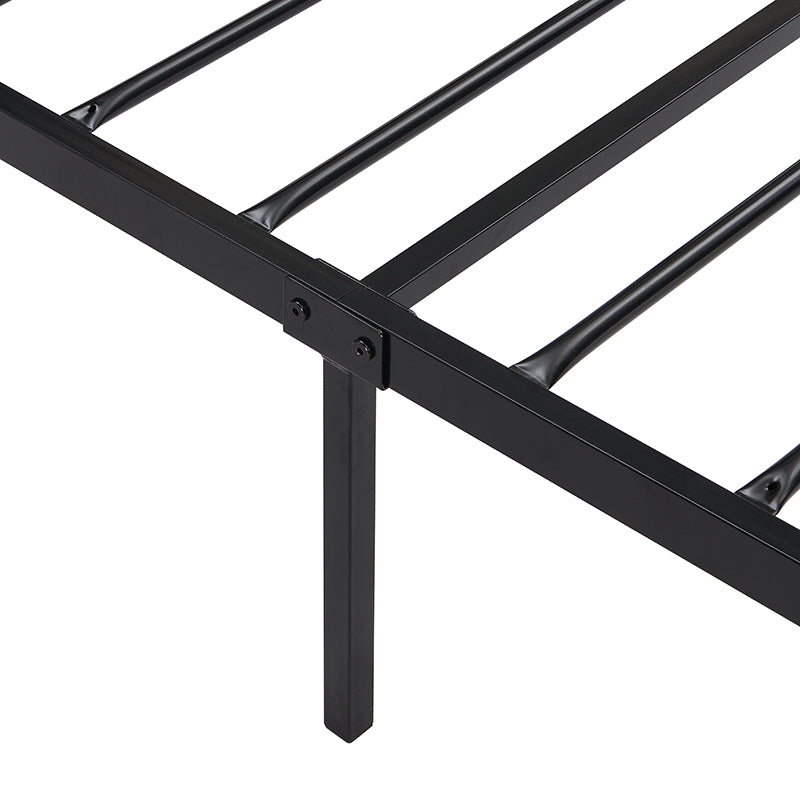 Twin Size Metal Bed Sturdy System Metal Bed Frame ,Modern Style And Comfort To Any Bedroom ,Black Black Metal