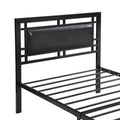 Twin Size Metal Bed Sturdy System Metal Bed Frame ,Modern Style And Comfort To Any Bedroom ,Black Black Metal