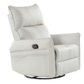 Rocking Recliner Chair,360 Degree Swivel Nursery Rocking Chair,Glider Chair,Modern Small Rocking Swivel Recliner Chair For Bedroom,Living Room Chair Home Theater Seat,Side Pocket Light Gray Solid Light Brown Primary Living Space Push Button Rubberwood