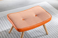 Wooden Step Ottoman,Wooden Step Stool For Adults,Square Cushion Foot Stool,Small Stool With Non Slip Pad,Wood Stool Suitable For Bedroom, Living Room And Kitchen Orange Orange Foam Cotton Linen