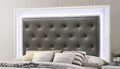 Modern White Crocodile Skin Finish Upholstered 1Pc Twin Size Youth Led Panel Bed Faux Diamond Tufted Bedroom Furniture White Solid Wood