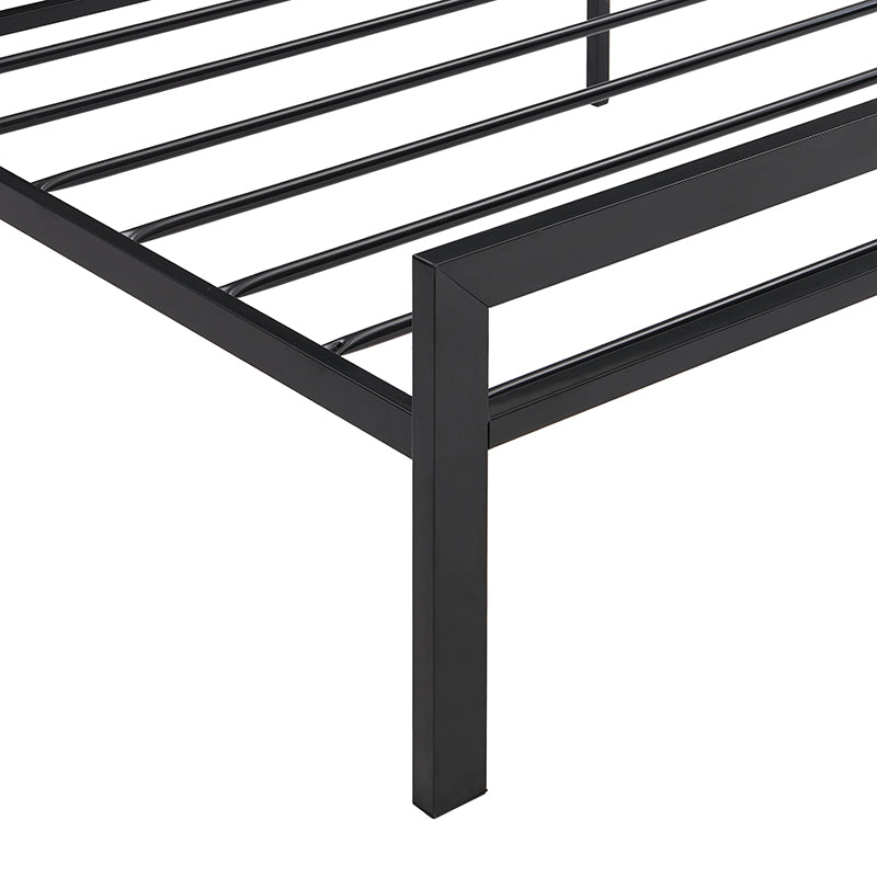 Twin Size Metal Bed Sturdy System Metal Bed Frame ,Modern Style And Comfort To Any Bedroom ,Black Black Metal