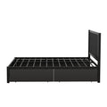 Metal Full Size Storage Platform Bed With Twin Size Trundle And 2 Drawers, Black Full Black Metal Bedroom Bed Frame Mdf Steel