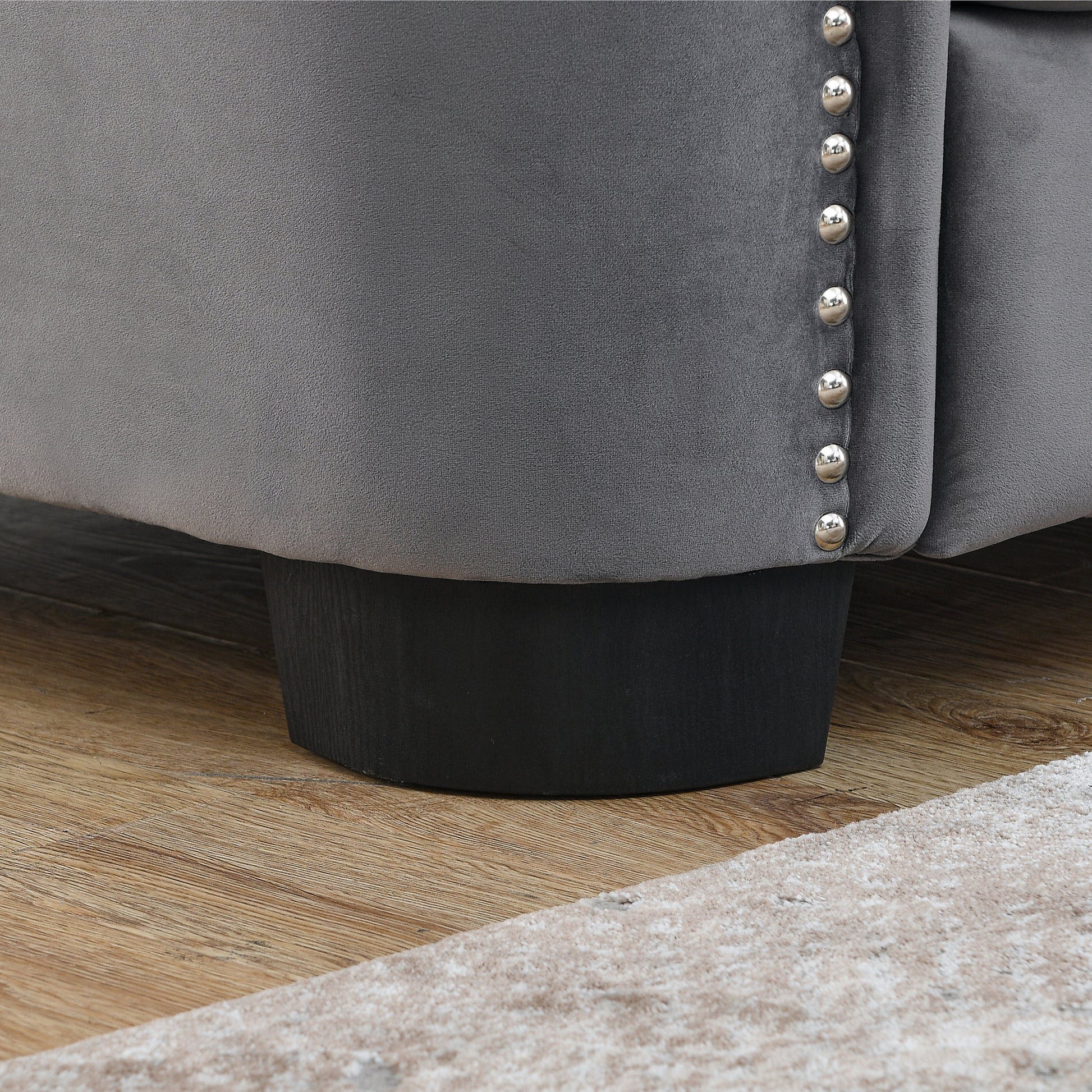 3 Seater 2 Seater Combination Sofa.Velvet Grey Grey Foam Velvet 5 Seat