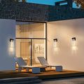 Outdoor Waterproof Transparent Led Crystal Wall Lamp Supports Multiple Types Of Light Bulbs 2 Pack Black Modern Crystal Aluminium