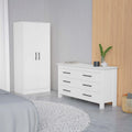 Canaan 2 Piece Bedroom Set, Armoire Dresser, White Full White White 2 Piece Set Bedroom Dresser Included Engineered Wood