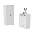 Midval 2 Piece Bedroom Set, Armoire Dresser, White Queen White White 2 Piece Set Bedroom Dresser Included Engineered Wood