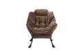 Living Room Chairs Modern Cotton Fabric Lazy Chair, Accent Contemporary Lounge Chair, Single Steel Frame Leisure Sofa Chair With Armrests And A Side Pocket Brown ,With Ottoman ,With Footrest Brown Polyester Metal Soft Polyester Fiber Pad Fabric 1 Seat