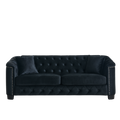77 Inch Modern Chesterfield Velvet Sofa, 3 Seater Sofa, Upholstered Tufted Backrests With Arms And 2 Cushions For Living Room, Bedroom, Apartment, Office Black Black Primary Living Space Foam Velvet 3 Seat
