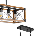 5 Light Retro Farmhouse Chandelier For Kitchen, Living Room, Dining Room Walnut No Bulbs Sku:W1340P206643 Walnut Black Ceiling Lights Farmhouse Iron