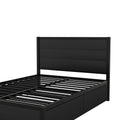 Metal Full Size Storage Platform Bed With Twin Size Trundle And 2 Drawers, Black Full Black Metal Bedroom Bed Frame Mdf Steel