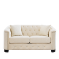 59 Inch Modern Chesterfield Velvet Sofa, 2 Seater Sofa, Upholstered Tufted Backrests With Arms And 2 Cushions For Living Room, Bedroom, Apartment, Office Beige Beige Primary Living Space Foam Velvet 2 Seat
