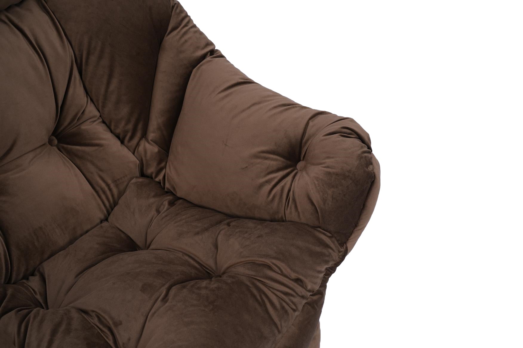 Living Room Chairs Modern Cotton Fabric Lazy Chair, Accent Contemporary Lounge Chair, Single Steel Frame Leisure Sofa Chair With Armrests And A Side Pocket Brown ,With Ottoman ,With Footrest Brown Polyester Metal Soft Polyester Fiber Pad Fabric 1 Seat