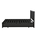 Metal Queen Size Storage Platform Bed With Twin Size Trundle And 2 Drawers, Black Queen Black Metal Bedroom Bed Frame Mdf Steel