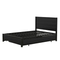 Metal Full Size Storage Platform Bed With Twin Size Trundle And 2 Drawers, Black Full Black Metal Bedroom Bed Frame Mdf Steel