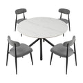 Set Of 6 Dining Chairs, Upholstered Chairs With Metal Legs For Kitchen Dining Room,Grey Gray Foam Metal