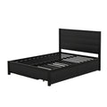 Metal Full Size Storage Platform Bed With Twin Size Trundle And 2 Drawers, Black Full Black Metal Bedroom Bed Frame Mdf Steel