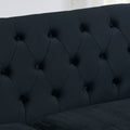 77 Inch Modern Chesterfield Velvet Sofa, 3 Seater Sofa, Upholstered Tufted Backrests With Arms And 2 Cushions For Living Room, Bedroom, Apartment, Office Black Black Primary Living Space Foam Velvet 3 Seat