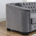 3 Seater 2 Seater Combination Sofa.Velvet Grey Grey Foam Velvet 5 Seat
